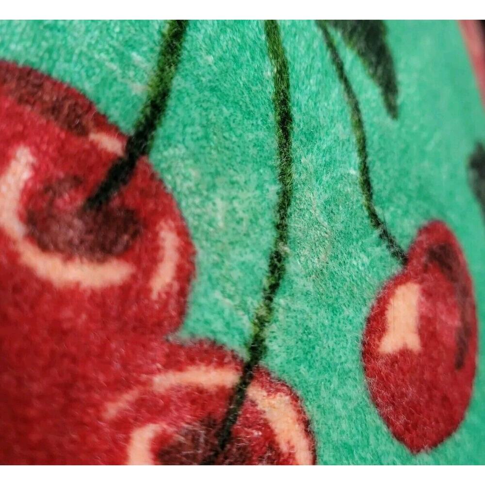 Anthropologie Maeve Le Petit Cherry Velvet Brush Fringe 10" Decorative Pillow - Picture 7 of 10